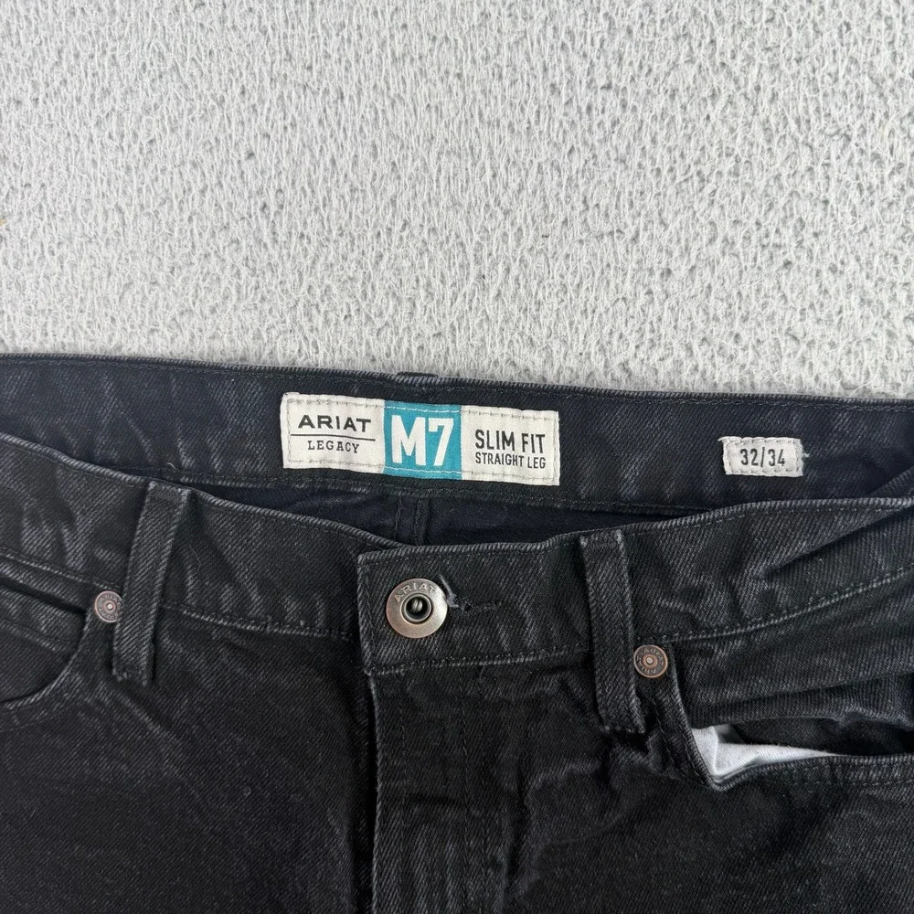 Ariat Jeans Men 32x34 Black Legacy M7 Slim Fit Straight Leg Denim Pants Rodeo